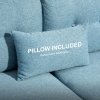 HOMCOM 2 Seater Sofa with Spring Cushion, Fabric Sofa with Wooden Legs, Modern Love Seat for Living Room, 140cm Width Tufted Couch for Bedroom