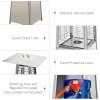 Outsunny 10.5KW Propane Patio Heater Freestanding Pyramid Gas Outdoor Tower Heater Warmer with Wheels, Rain Cover, Regulator and Hose - Silver