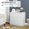 HOMCOM Chest of Drawers, 3-Drawer Storage Organiser Unit for Bedroom, Living Room, White