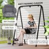 Outsunny Hanging Chair Outdoor Hammock Chair with Soft Cushion, Cotton Rope Boho Style Swing Chair, Hanging Garden Swing Seat for Indoor Outdoor, Dark Grey
