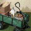 Outsunny Garden Trolley Cart, Heavy Duty Festival Trolley with Removable Liner, Quick-Release Sides, 10
