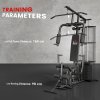 HOMCOM Home Gym Equipment, Multi Gym Workout Station with 45Kg Weight Stack, Chest Station, Butterfly Press & Leg Developer for Strength Training, Black