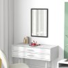 HOMCOM Decorative Rectangular Wall Mirror, 60 x 40 cm Wall-Mounted Bathroom Mirror for Living Room, Bedroom, Hallway, Black