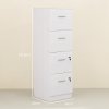 HOMCOM File Cabinet with 4 Drawers for Home Office, Vertical Filing Cabinet with Lock, Adjustable Hanging Bar for A4 and Letter Size, Ash Wood-Effect