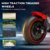 HOMCOM 6V Kids Electric Motorbike Ride-Ons Motorcycle with Training Wheels, Headlight, for Ages 18-36 Months - Red