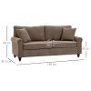 HOMCOM 3 Seater Sofa, Fabric Couch with Rubber Wood Legs, 3 Seater Settee with Extra Padded Cushions and Pillows for Living Room, 196W x 80.5D x 89H cm