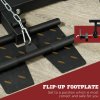 SPORTNOW Lat Pull Down Machine with Adjustable Seat, High and Low Pulley Cable Machine with Flip-Up Footplate, Multi-Function Home Gym Fitness Equipment - Red