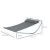 Outsunny Rocking Sun Lounger, Single Garden Lounger Sunbed with Headrest Pillows, Texteline Outdoor Rocking Chair Swing Hammock Daybed with Metal Frame for Patio, Terrace, 212 x 132 x 66 cm, Grey