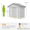 Outsunny 6.5ft x 3.5ft Garden Storage Shed, Large Metal Shed for Outdoor Storage with Double Sliding Doors and 4 Vents, Grey