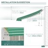 Outsunny 4 x 3(m) Garden Patio Manual Awning Canopy Aluminium Sun Shade Shelter Retractable for Backyard