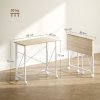 HOMCOM Small Folding Desk, 80 cm Foldable Computer Desk on Wheels for Small Space, Easy Assembly, Space Saving Writing Table for Home Office, Bedroom, Natural Tone