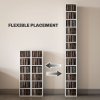 HOMCOM 204 CD Media Display Shelf Unit Set of 2 Blu-Ray Tower Rack w/ Adjustable Shelves Bookcase Storage Organiser, High Gloss White