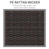 Outsunny 3 Seater Rattan Sofa with 10 cm Thick Padded Cushion, All-Weather PE Wicker Weave Garden Three-seater Bench with Armrests, Brown