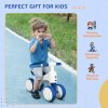 AIYAPLAY Baby Balance Bike, Lightweight First Training Bike, with Anti-Slip Handlebars, Four Wheels, No Pedals, for Ages 18-36 Months - Blue