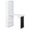 HOMCOM Wall Mounted Computer Desk, Folding Study Table with Board and Bookshelf, Multifunctional Floating Writing Desk for Home Office