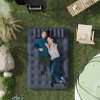 Outsunny Double Air Bed with 2 Pillows, Hand Pump, Inflatable Mattress with Flocked Surface for Guest, Camping, Travel, 191 x 137 x 22cm