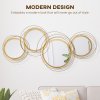 HOMCOM Metal Wall Art 107cm Modern Decorative Mirror Decor Hanging Home Wall Sculptures for Living Room Bedroom Dining Room, Gold