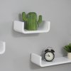 HOMCOM Floating Shelves, Set of 3 Wall Shelf, Shelves for Wall Invisible Mounting, Bedroom Living Room, White