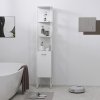 HOMCOM Tall Bathroom Cabinet, Slim Bathroom Storage Cabinet with 3 Open Shelves and Adjustable Shelf, Freestanding Storage Cupboard, 33 x 33 x 185 cm