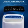 HOMCOM 20L/Day Dehumidifier with Continuous Drainage, 5L Water Tank, 24H Timer, Digital Humidity Display, Humidity Light, Dehumidifier for Home Damp, Bedroom, Condensation, Mould, Laundry Drying