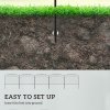 Outsunny Decorative Garden Fencing, 24 in x 9.8 ft Outdoor Picket Fence Panels, 5PCs Rustproof Metal Wire Landscape Flower Bed Border Edging Animal Barrier, Swirls