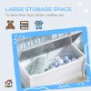 ZONEKIZ 2 In 1 Wooden Toy Box, Kids Storage Bench, Toy Chest with Safety Rod - Grey