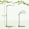 PawHut Reptile Lamp Stand, Adjustable Height and Width Heat Lamp for Reptile Amphibian Terrariums, Light Stand with Hook Hanging Steel Base, 86-129Hcm, 42-50Wcm - Black