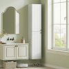 HOMCOM 300 x 1610 mm Wall Mounted Tall Bathroom Cabinet with Soft-Close Hinges, Slim Bathroom Storage Cabinet with 2 Doors, Modern Narrow Storage Cupboard, White