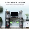 HOMCOM Computer Desk with Storage Shelves on Left or Right, Industrial Reversible Writing Desk for Home Office, Study, Easy Assembly, 120 x 64 x 121cm