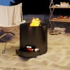 Outsunny Outdoor Round Fire Pit with Ash Tray, Wood Burning Firepit with Fire Poker for Patio Bonfire BBQ Camping, Black