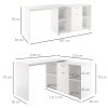 HOMCOM L-Shaped Computer Desk with Storage Compartments, Drawer and Cabinet, Laptop PC Corner Table, Home Office Workstation, 120 x 115 x 76cm, White