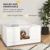 PawHut Whelping Box for Dogs, Dog Whelping Box, Dog Playpen Fence Exercise Play Pen with Water-Resistant Washable Whelping Pad, Adjustable Entrance, Non-Slip Pads, for Medium Dogs, Puppies, 100 x 96cm
