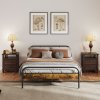 HOMCOM 4ft6 Double Bed Frame with Headboard, Platform Bed Frame with Underbed Storage, Slat Support, No Box Spring Needed, Easy Assembly, Rustic Brown