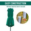 Outsunny 4.6m Garden Parasol Double-Sided Sun Umbrella Patio Market Shelter Canopy Shade Outdoor with Cross Base - Dark Green