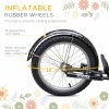 HOMCOM Kids Scooter, Kick Stunt Scooter with Adjustable Handlebar, Dual Brakes, Basket, Cupholder, Mudguard, 16