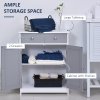 kleankin 75x60cm Freestanding Bathroom Storage Cabinet Unit w/ 2 Drawers Cupboard Adjustable Shelf Metal Handles Traditional Style 