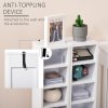 HOMCOM 204 CD Media Display Shelf Unit Set of 2 Blu-Ray Tower Rack w/ Adjustable Shelves Bookcase Storage Organiser, White