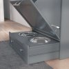 PawHut Pet Feeder Station, Dog Food Storage Container w/ Raised Dog Bowls, Hanger, for Food and Water - Grey
