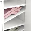 HOMCOM Shoe Cabinet with 3 Flip Drawers, Narrow Shoe Storage Cabinet with 5-tier Cupboard and Adjustable Dividers for Hallway, Entryway, White