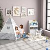 HOMCOM Kids Bookshelf with Storage Drawer, Childrens Bookcase with Wheels, Toy Organiser for Bedroom, Playroom - White