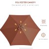 Outsunny 2.6M Garden Parasol Umbrella with Tilt and Crank, Outdoor Sun Parasol Sunshade Shelter with Aluminium Frame, Coffee