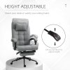 Vinsetto Office Chair Ergonomic Desk Chair, Computer Chair with Footrest & Head Pillow, 360° Swivel Recliner Chair for Home Office, Light Grey