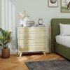 HOMCOM Chest of Drawers, 4-Drawer Storage Cabinet Organiser with Legs for Bedroom, Living Room, White and Oak