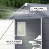 Outsunny 8 x 6ft Plastic Garden Storage Shed with Foundation Kit, Polypropylene Outdoor Storage Tool House with Ventilation Slots and Lockable Door, Grey