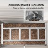Outsunny 5 x 9ft Galvanised Metal Garden Shed with Foundation Kit, Outdoor Lean-to Shed, Tool Storage House with Lockable Doors, Gloves and 2 Air Vents for Patio, Garden, Grey