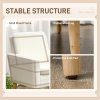 HOMCOM Armchair, Upholstered Accent Chair with Wood Legs and Wide Padded Seat, Teddy Occasional Chair, Cream White