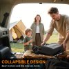 Outsunny 41L Festival Trolley on Wheels, Small Garden Folding Trolley Cart, 60kg Heavy Duty Collapsible Folding Wagon with Adjustable Handle and Carrying Bag for Beach, Camping, Festival, Grey
