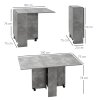 HOMCOM Folding Dining Table, Drop Leaf Table with 2-Tier Shelves, Rolling Casters, for Small Spaces, Kitchen