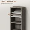 HOMCOM 204 CD Media Display Shelf Unit Set of 2 Blu-Ray Tower Rack w/ Adjustable Shelves Bookcase Storage Organiser, Mocha Wood Effect