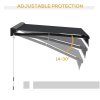 Outsunny 2.5 x 2m Electric Awning with LED Light and Remote Controller, Aluminium Frame Retractable Awning Half Cassette Sun Canopies for Garden Patio Deck Door Window